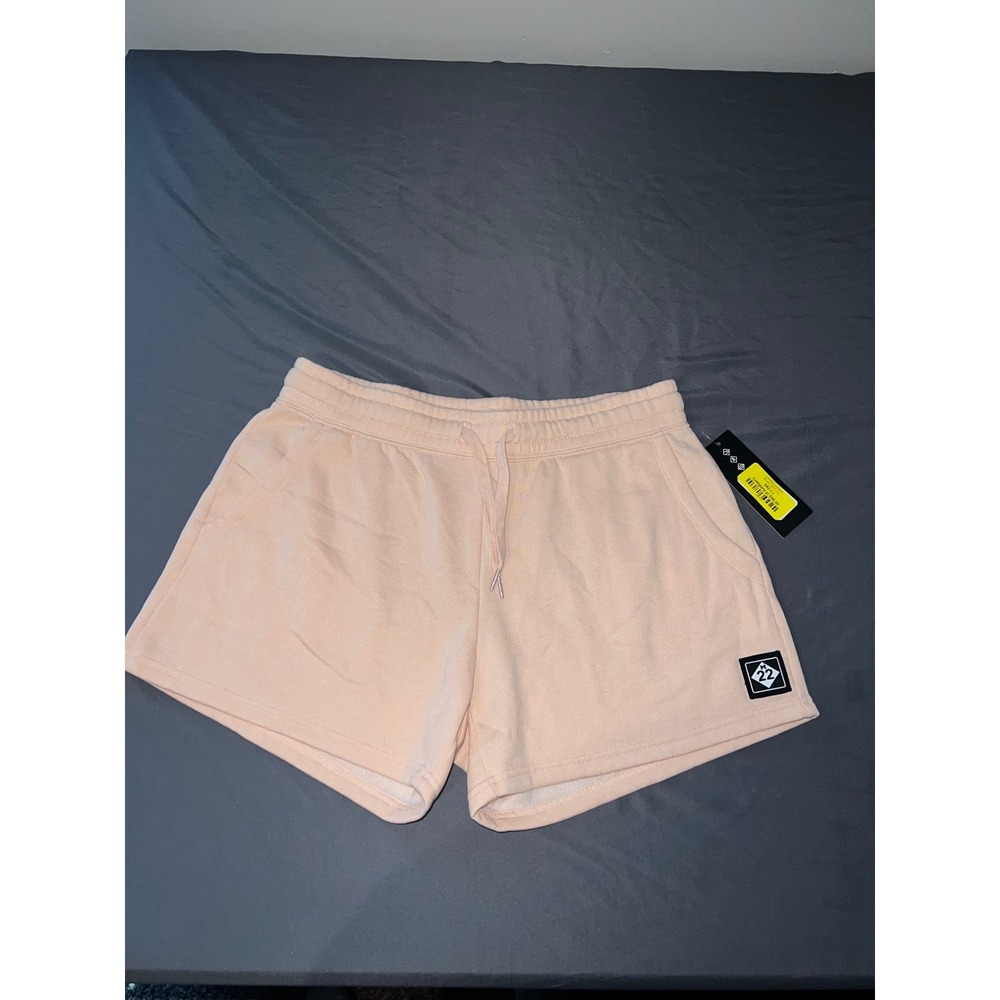 M22 Lounge Shorts Womens Medium Blush Pink New NWT Fleece Drawstring Pockets